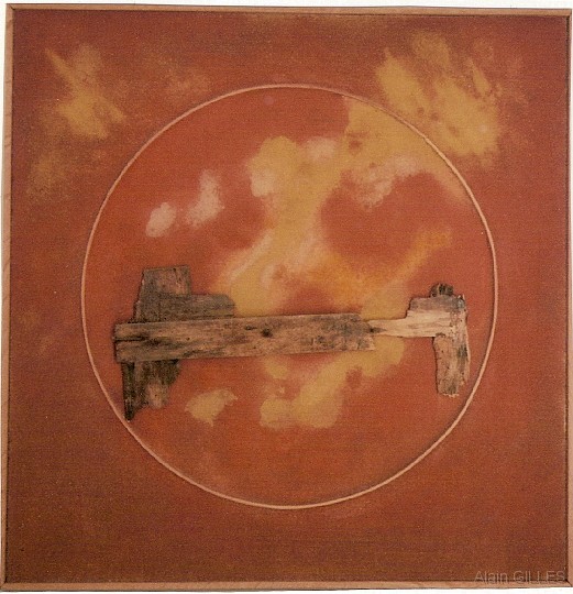 2009_Nuages.jpg - "Nuages" (Ocres et bois - 43 x 43 cm)